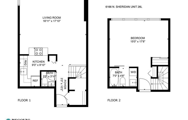 1 bed, 1.5 baths, 662 sqft, $2,400, Unit 26L