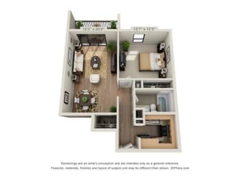 1 bed, 1 bath, 600 sqft, $1,150