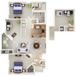 2 beds, 2.5 baths, 1,435 sqft, $3,113