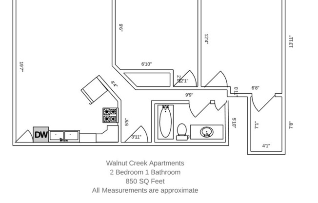 2 beds, 1 bath, 850 sqft, $900, Unit 22