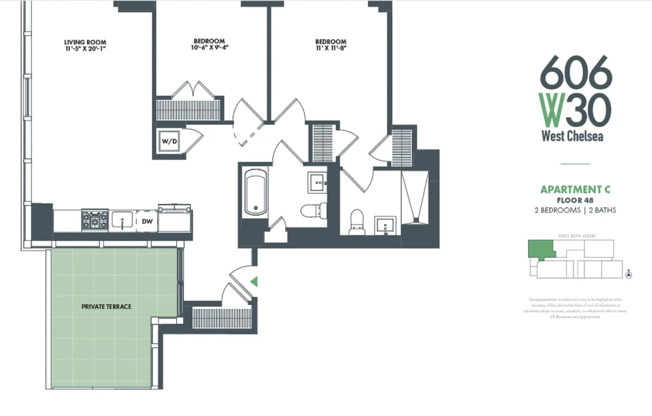 2 beds, 2 baths, $10,500, Unit 46C