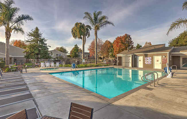 Poolside Dining Table and Chairs | Apts for rent in Lompoc | Vine by Vintage