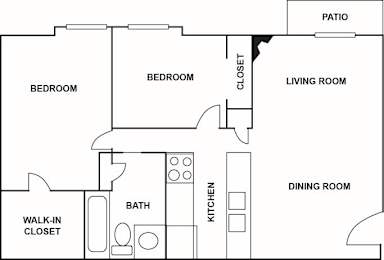 2 beds, 1 bath, 804 sqft, $998