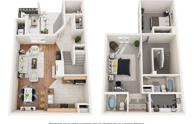 2 beds, 2.5 baths, 1,279 sqft, $2,599