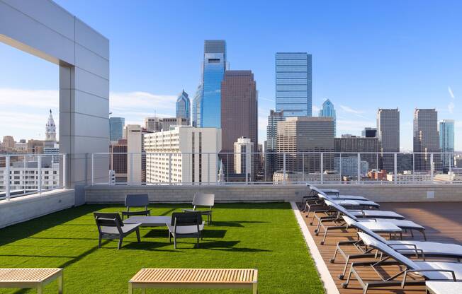 Views of Philadelphia from the rooftop