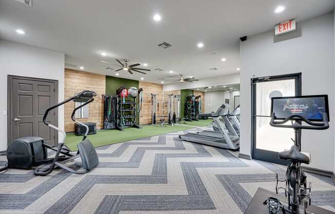 our apartments have a spacious fitness center with a treadmill and elliptical machines
