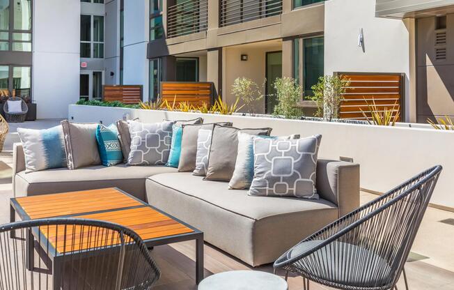 Outdoor lounge seating designed for comfortable, social downtime.