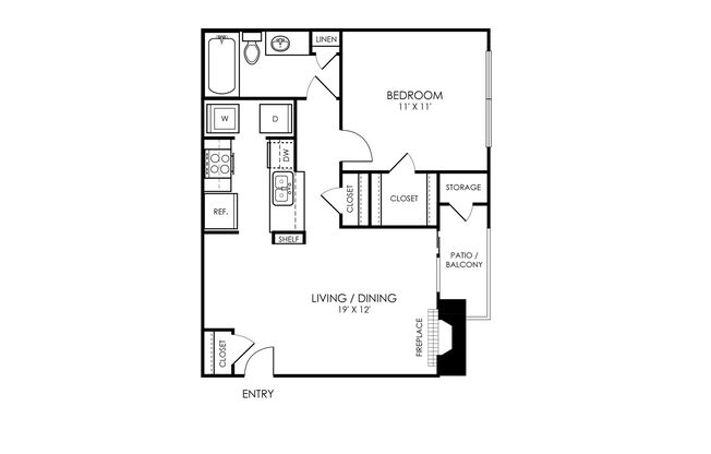 1 bed, 1 bath, 637 sqft, $948