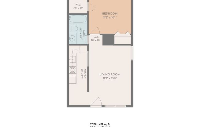 1 bed, 1 bath, 519 sqft, $899, Unit 6