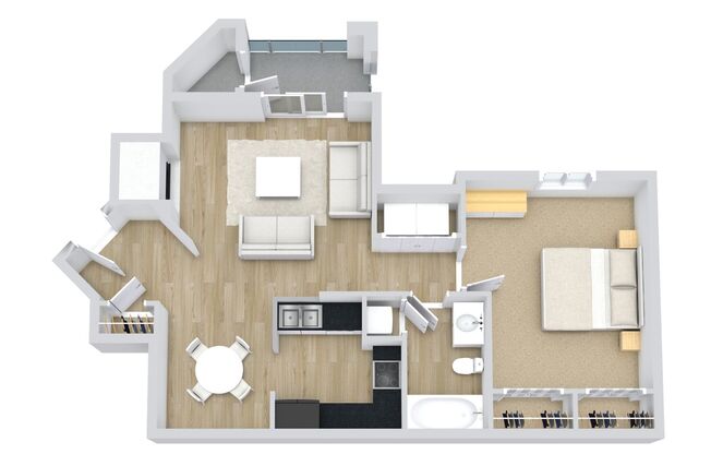 1 bed, 1 bath, 730 sqft, $1,150, Unit 02-304