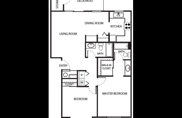 2 beds, 2 baths, 951 sqft, $2,065