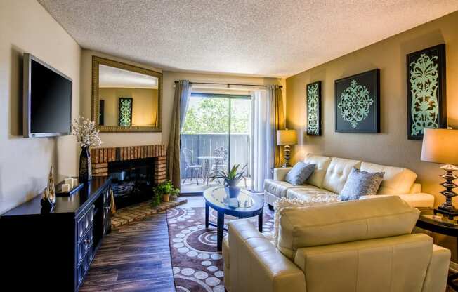 Apartments for Rent in Carlsbad-Santa Fe Ranch Apartments Living Room With Leather Seating And Modern Decor