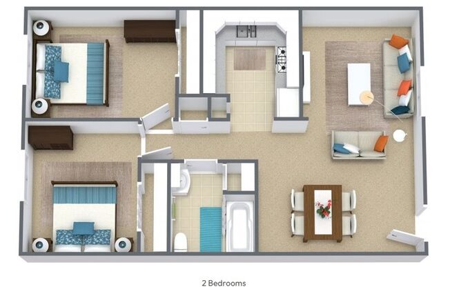2 beds, 1 bath, 875 sqft, $1,195, Unit 049