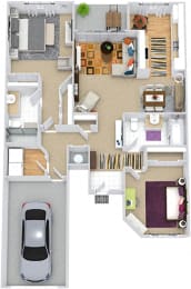 2 beds, 2 baths, 1,203 sqft, $1,534