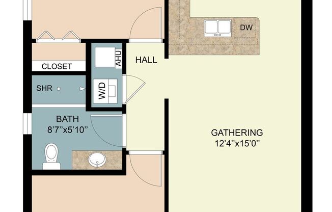 2 beds, 1 bath, 875 sqft, $1,645, Unit 2-101
