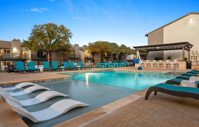 the swimming pool at the resort at governors crossing at South Lamar Village, Texas