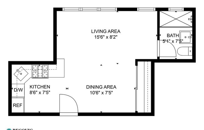 Studio, 1 bath, 340 sqft, $1,450, Unit 205