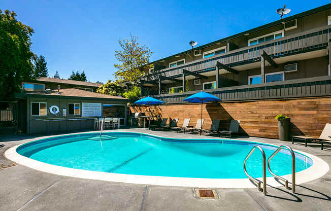 Pool With Sunning Deck at 1038 on Second, Lafayette, California