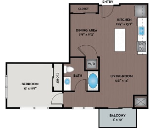 1 bed, 1 bath, 805 sqft, $1,452