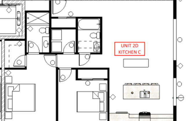 2 beds, 2 baths, 964 sqft, $1,800, Unit 2D