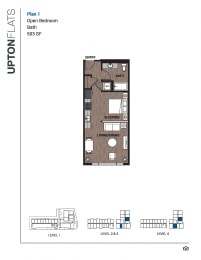 Studio, 1 bath, 503 sqft, $1,577