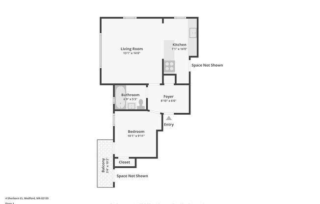 1 bed, 1 bath, $2,400, Unit 5S-7
