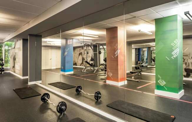 Private Fitness Studio with Mats and Weights
