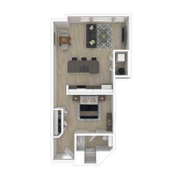 Studio, 1 bath, 587 sqft, $1,599