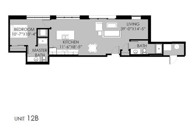 1 bed, 2 baths, 911 sqft, $1,925, Unit 112