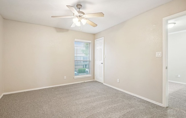 Unfurnished A4 floor plan room with a ceiling fan and a window Noel on The Parkway in Dallas, TX