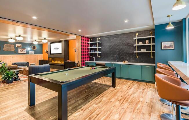 Relax in the lodge lounge with a wet bar, shuffleboard, board games, and foosball.