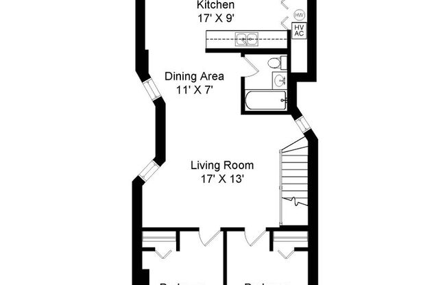 2 beds, 1 bath, 810 sqft, $3,000, Unit 1208WR-3