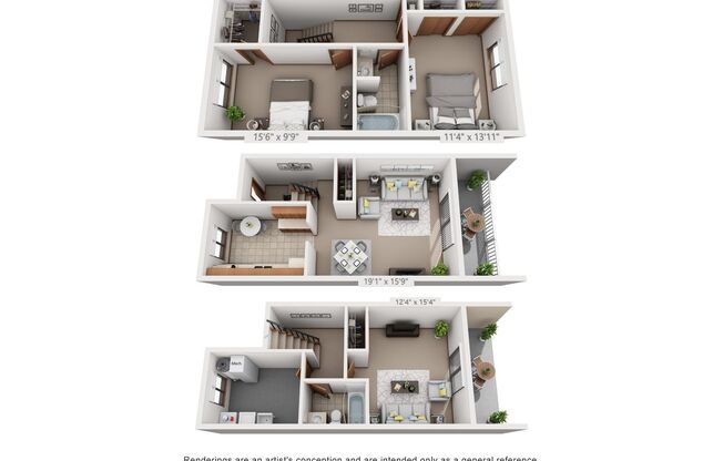 3 beds, 2 baths, 1,324 sqft, $1,800, Unit 2988