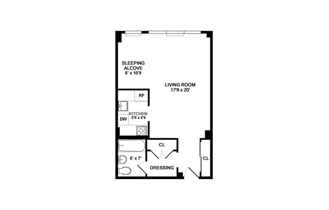 Studio, 1 bath, $4,000, Unit 10J