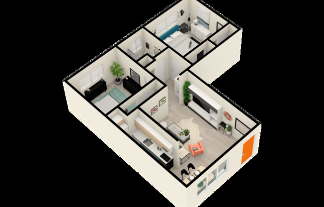 2 beds, 1 bath, 770 sqft, $1,644, Unit 506