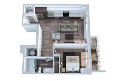 1 bed, 1 bath, 634 sqft, $2,524