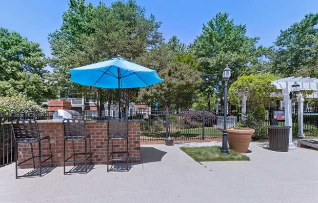 Outdoor Grill With Intimate Seating Area at Reserve at Bridford, Greensboro, North Carolina