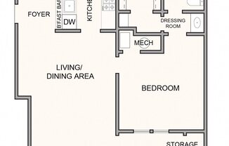 1 bed, 1 bath, 719 sqft, $1,072