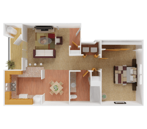 1 bed, 1 bath, 743 sqft, $1,335