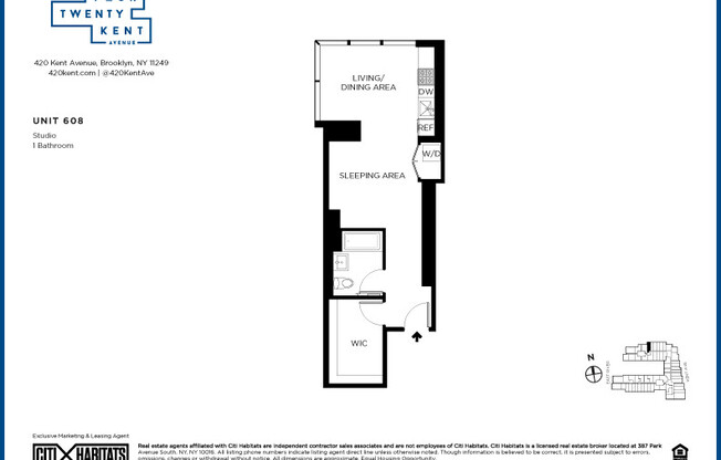 Studio, 1 bath, $4,112, Unit 608