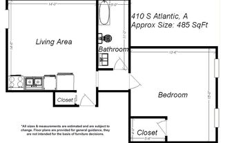 1 bed, 1 bath, 485 sqft, $969, Unit 410 S. Atlantic Ave. #A