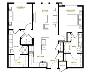 2 beds, 2 baths, 1,105 sqft, $2,074