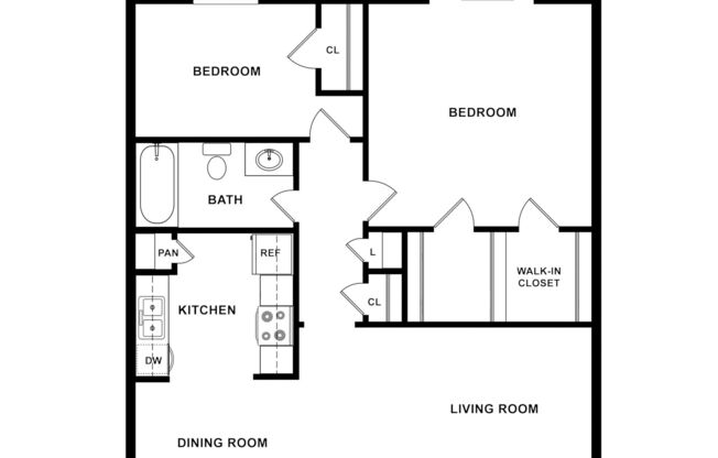 2 beds, 1 bath, 751 sqft, $1,304