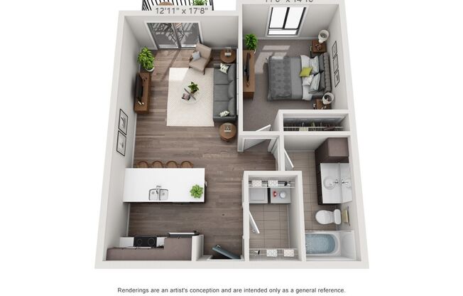 1 bed, 1 bath, 693 sqft, $1,205, Unit 113