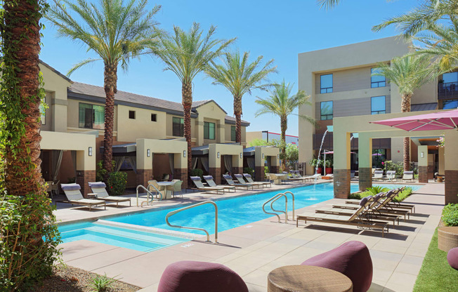 Picturesque Pool And Cabana Setting at Audere Apartments, Phoenix