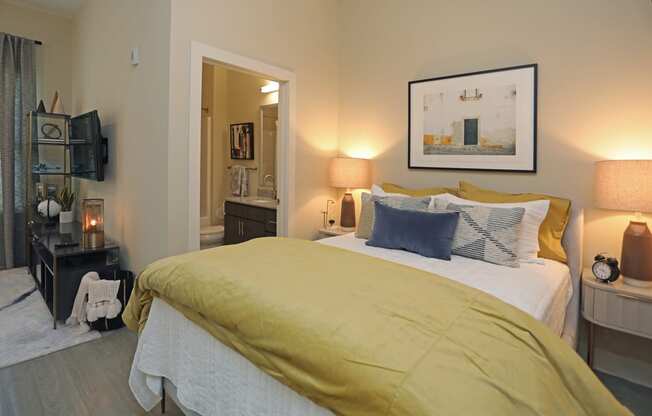 Bedroom with Private Bath at Link Apartments® Innovation Quarter, Winston Salem, NC, 27101
