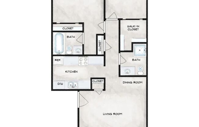 2 beds, 2 baths, 817 sqft, $1,175, Unit 113