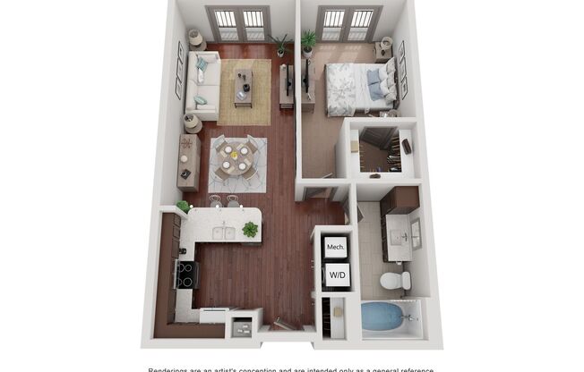 1 bed, 1 bath, 677 sqft, $1,345, Unit C - 1011 Unit 103 - A695