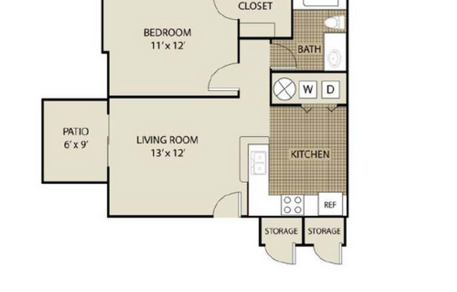 1 bed, 1 bath, 675 sqft, $875, Unit 1011