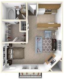 Studio, 1 bath, 500 sqft, $995